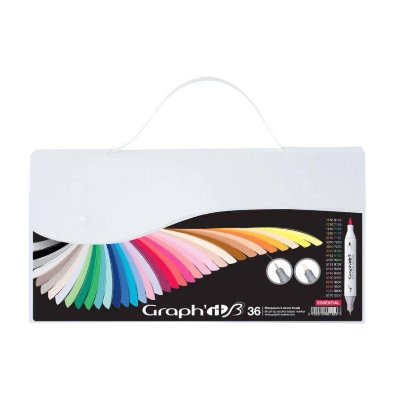 

Набор двусторонних Brush маркеров Essential, 36шт, Graph'it