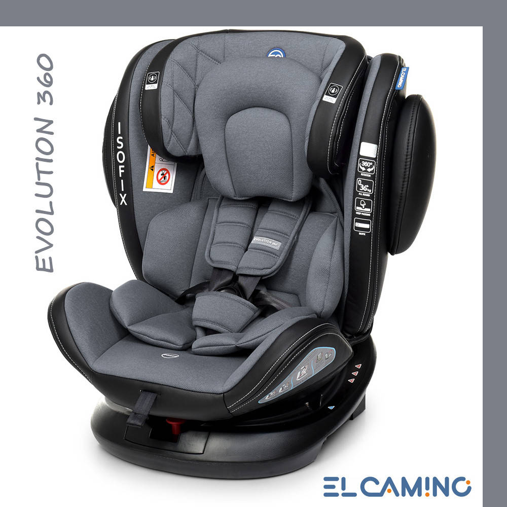 

Детское автокресло (группа 0+ 1-2-3, isofix, поворот 360) EL CAMINO EVOLUTION 360º ME 1045 Royal Dark Gray, Серый