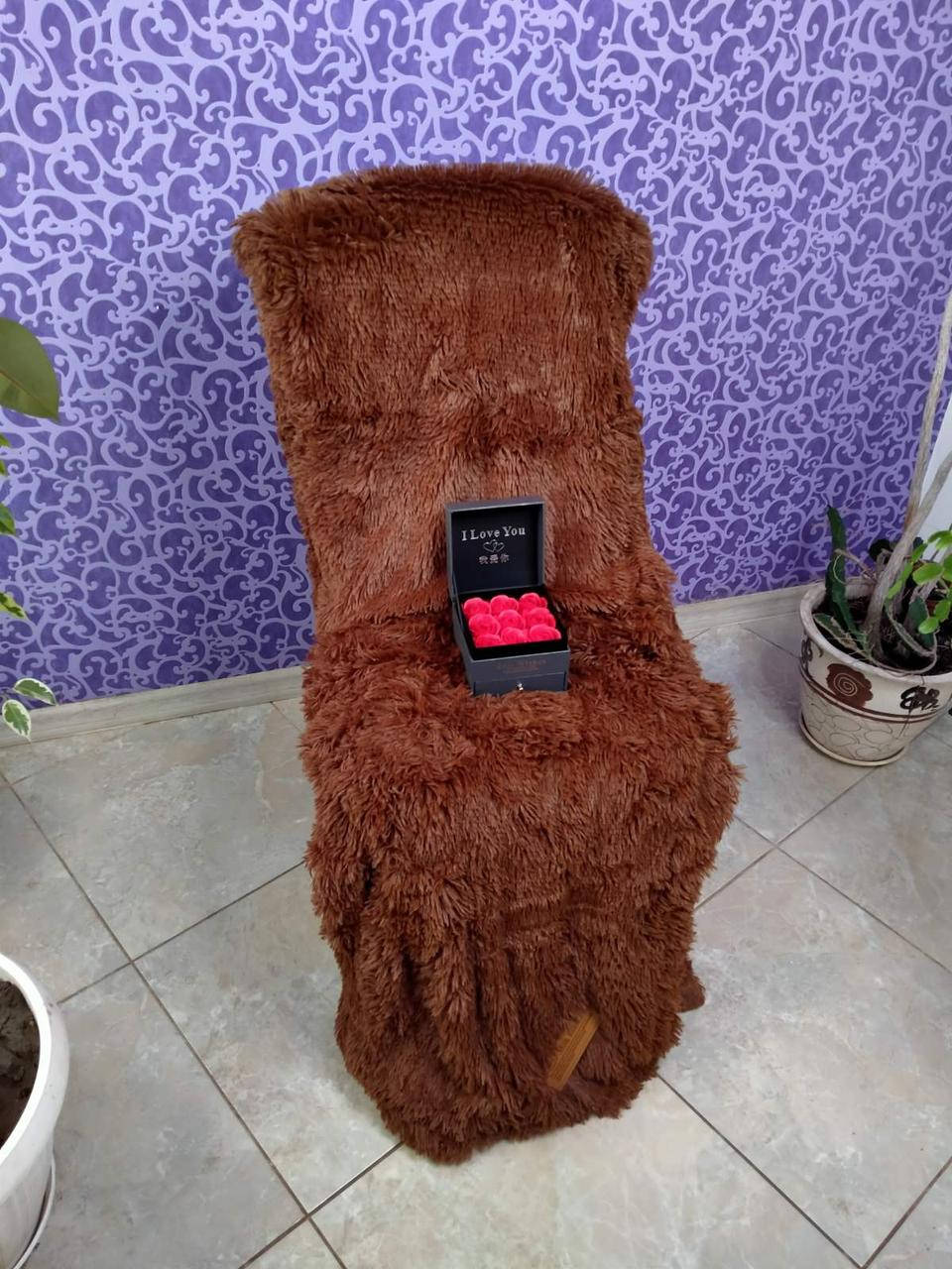 

Плед покрывало травка Koloco 220x240 см Тёмно Коричневый